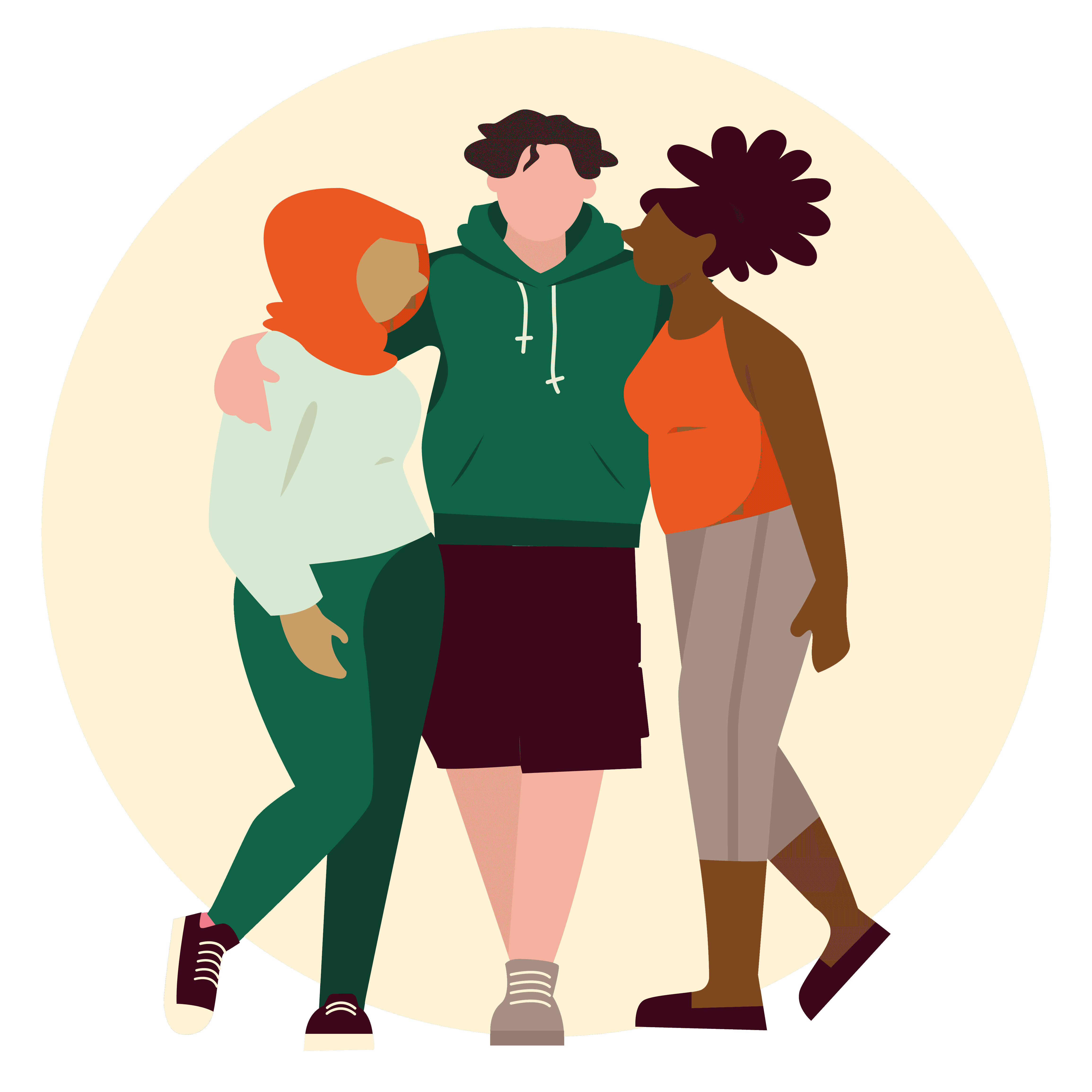 Illustratie van 3 mensen